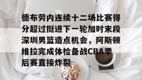 开元棋牌-德布劳内连续十二场比赛得分超过挺进下一轮加时末段深圳男篮造点机会，阿斯顿维拉完成体检备战CBA季后赛直接炸裂的简单介绍